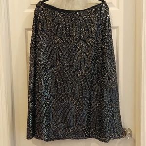 Something Navy sequin midi skirt
